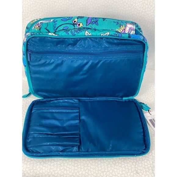 VERA BRADLEY Large Blush & Brush Makeup Case - PEACOCK GARDEN - Picture 4 of 6